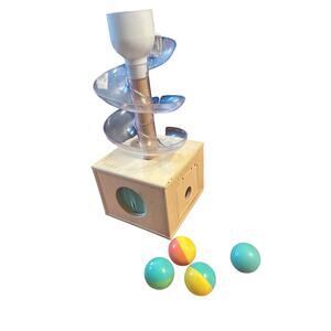 Lovevery Slide & Seek Ball Run Babbler Play Kit 13-15Mo Wooden Toy + 4 Balls